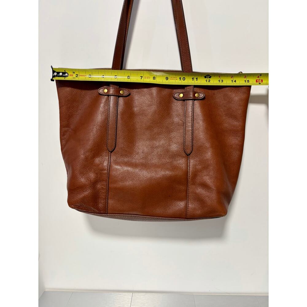 Fossil Felicity Leather Tote Bag Cognac Brown Shoulder Bag - Picture 13 of 13